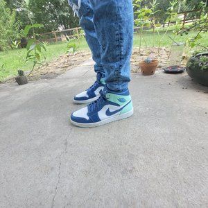 Nike Air jordan 1 Mid Blue Mint Mystic Navy/Mint Foam-White size 12.5